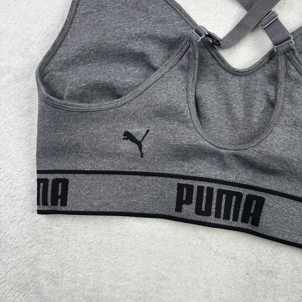 Puma Grey Activewear Athletic Sports Bra Racerback Women's XL